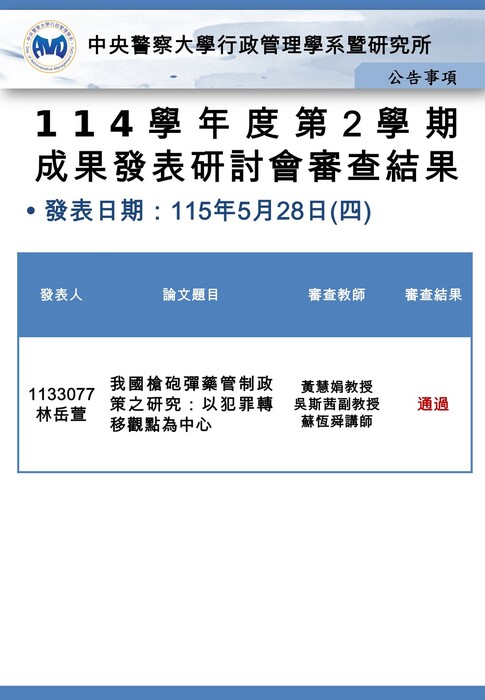 審查結果